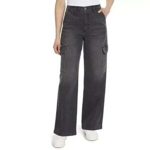 BNWT Jessica Simpson Cargo Jeans Washed Black #Size 10